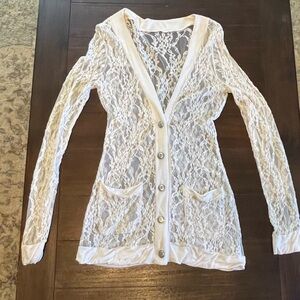 Vintage  Lace Button-Up V-Neck Boho Style Women’s L Top